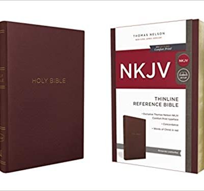NKJV THINLINE REF IM BURGUNDY