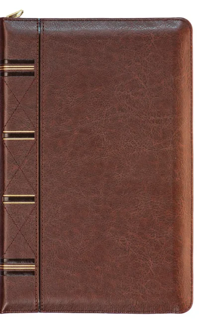ESV COMPACT BIBLE ZIP DARK BROWN IM