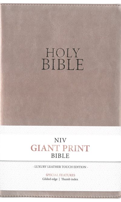 NIV GIANT PRINT LUX LEATHERTOUCH ROSE GO