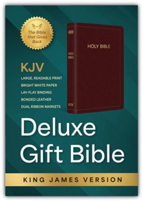 KJV DELUX GIFT BURGUNDY BONDED LEATHER