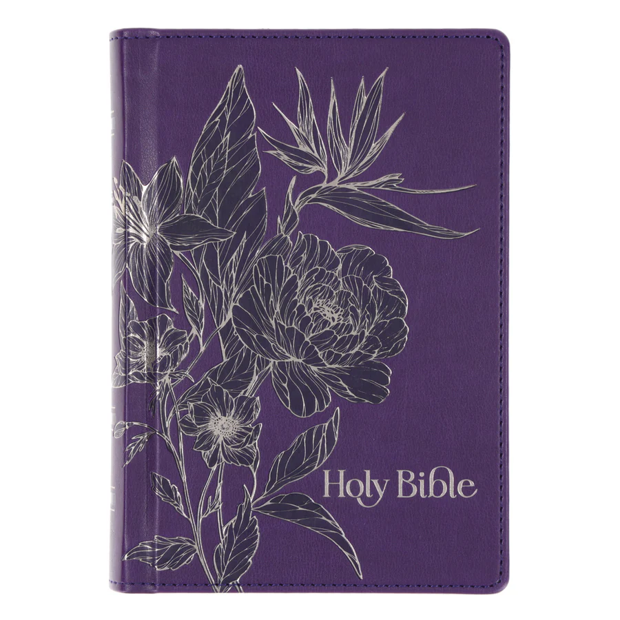 KJV COMPACT BIBLE PURPLE HC FLORAL